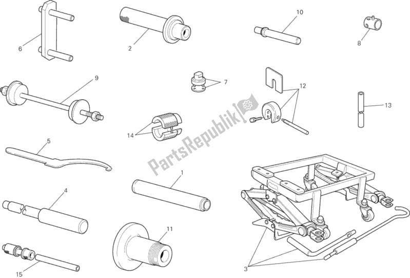 All parts for the 01b - Workshop Service Tools of the Ducati Superbike 848 EVO USA 2013